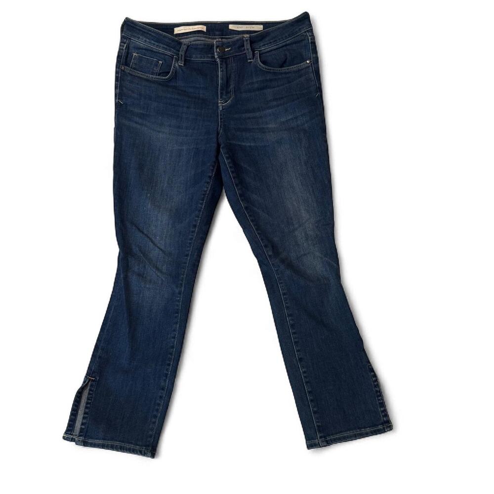 Pilcro and the Letterpress Navy Blue Kick Out Flare Jeans Size 31 Ankle Slit